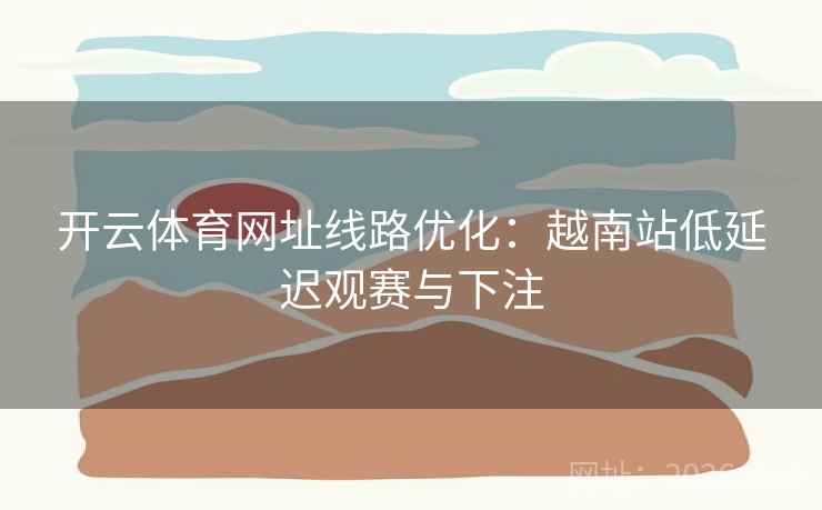 开云体育网址线路优化：越南站低延迟观赛与下注  第2张